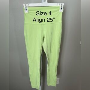 Lululemon size 4 align 25” leggings Euc